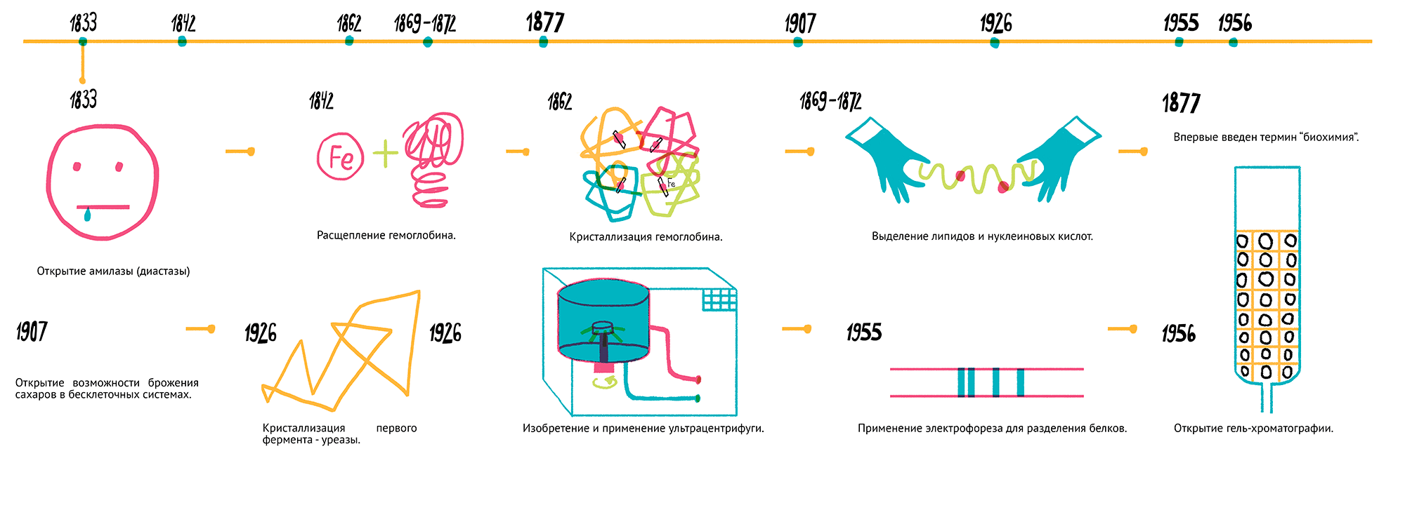 История развития методик очистки и разделения молекул