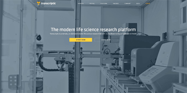 Сайт роботизированной лаборатории Transcriptic