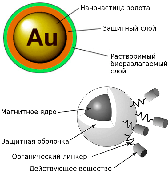 Строение наночастиц золота