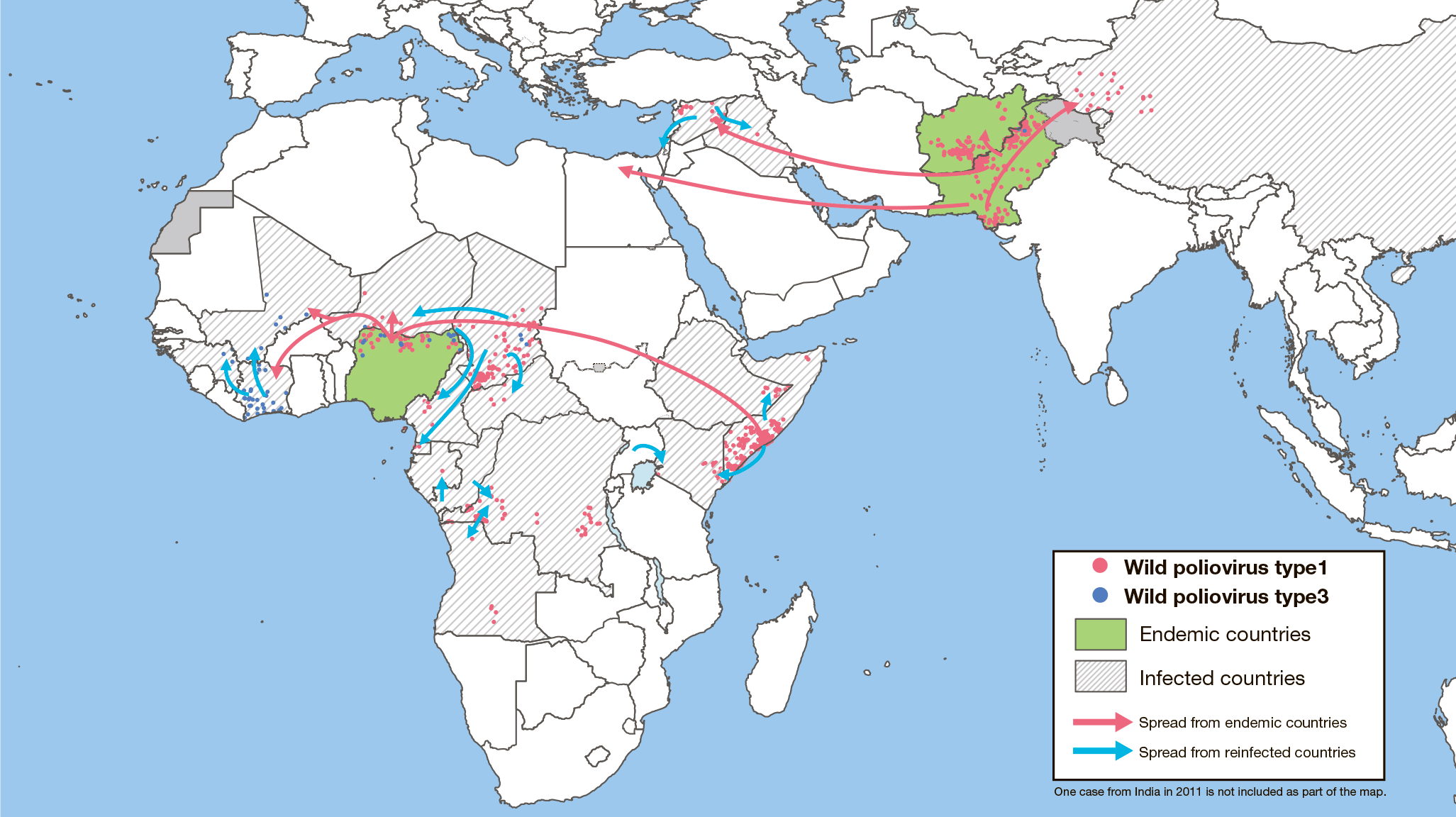 Случаи ввоза дикого полиовируса из эндемичных и опасных регионов