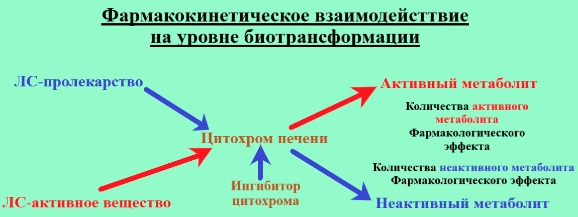 Фармакокинетическое взаимодействие на уровне биотрансформации