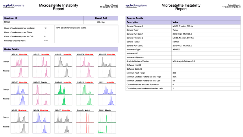 Пример получаемого отчета TrueMark MSI Analysis Software